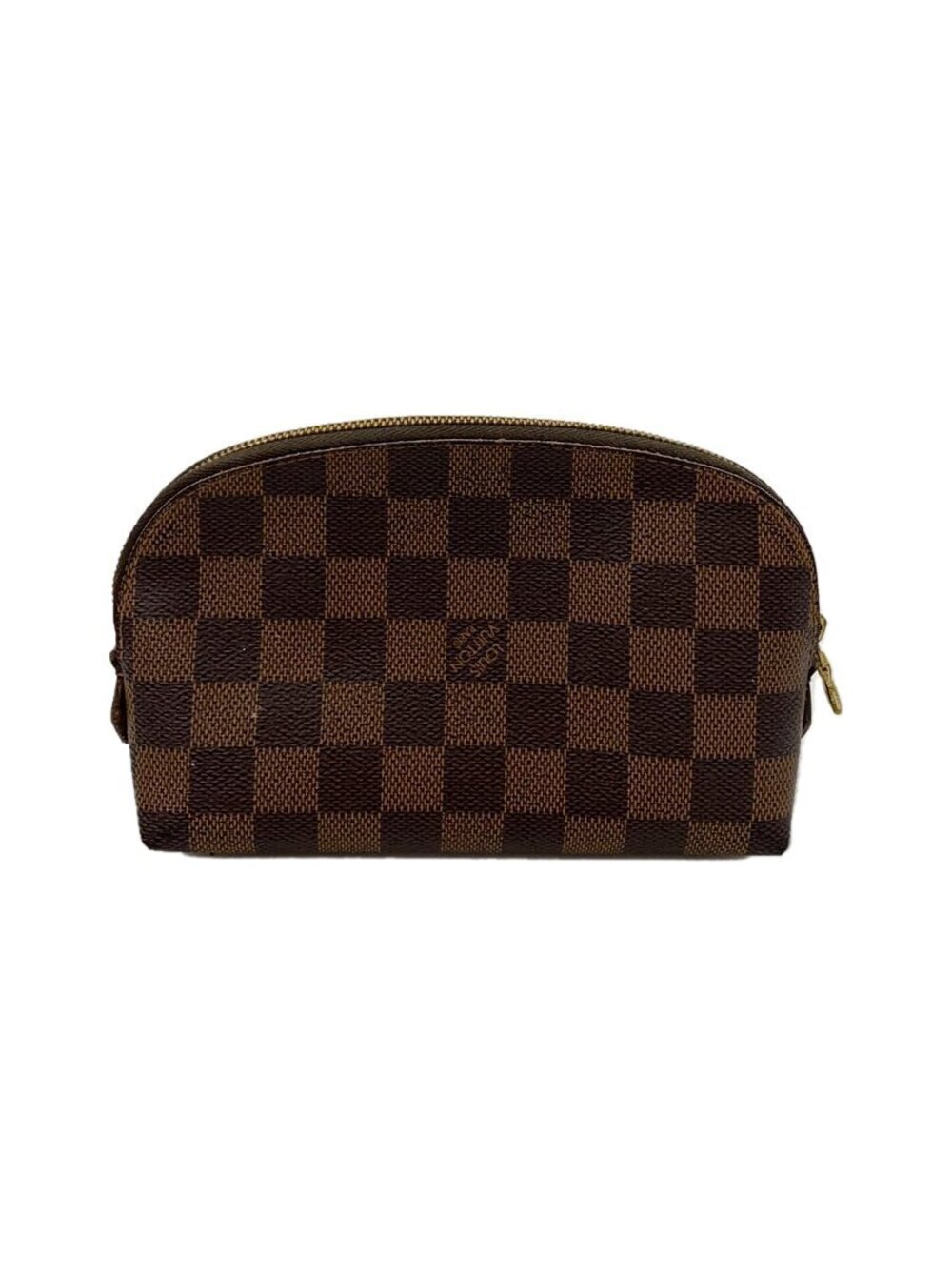 LOUIS VUITTON Pochette Cosmtique Damier Ebene Brown Pouch Clutch Accessory Case